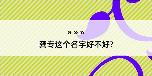 龚专这个名字好不好?