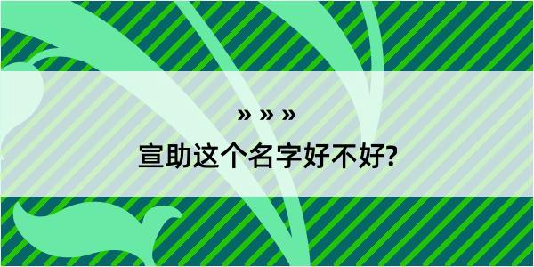 宣助这个名字好不好?