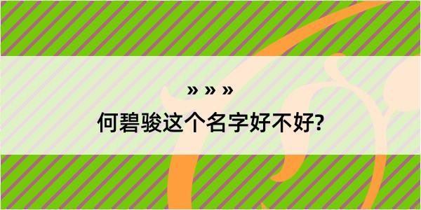 何碧骏这个名字好不好?