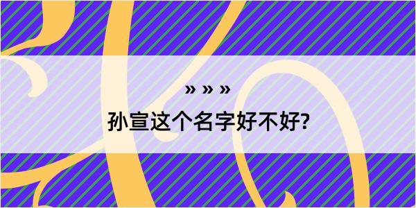 孙宣这个名字好不好?