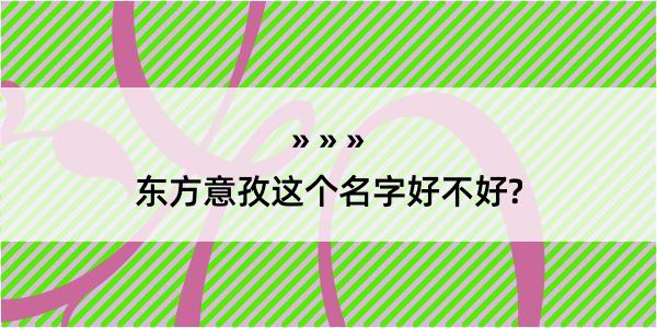 东方意孜这个名字好不好?