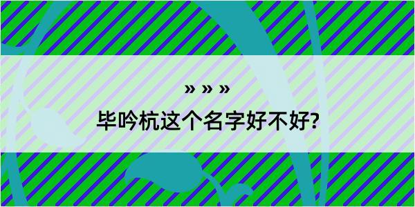 毕吟杭这个名字好不好?