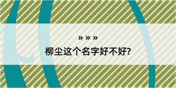 柳尘这个名字好不好?