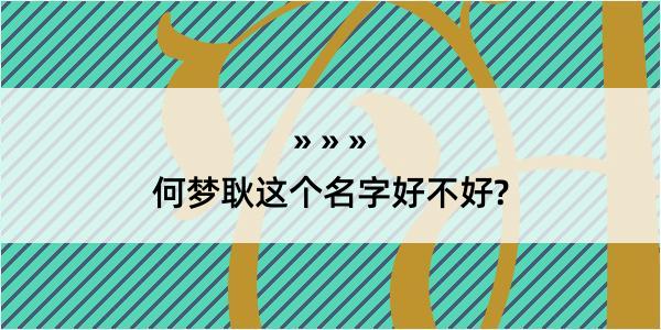 何梦耿这个名字好不好?