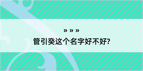 管引癸这个名字好不好?