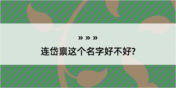 连岱禀这个名字好不好?