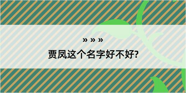 贾凤这个名字好不好?