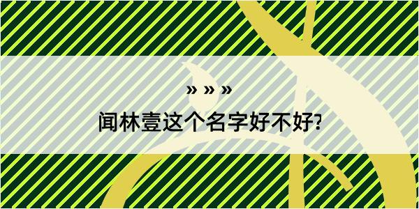 闻林壹这个名字好不好?