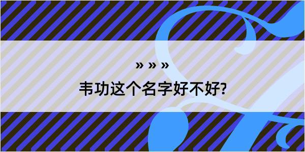 韦功这个名字好不好?