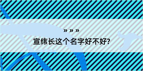 宣纬长这个名字好不好?