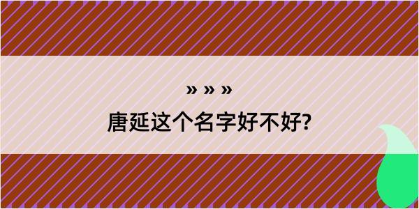 唐延这个名字好不好?