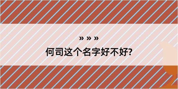 何司这个名字好不好?