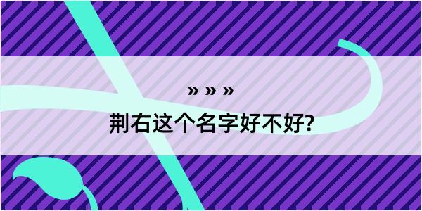 荆右这个名字好不好?