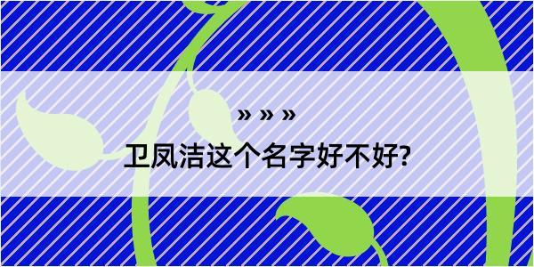 卫凤洁这个名字好不好?