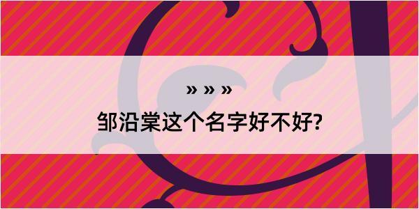 邹沿棠这个名字好不好?