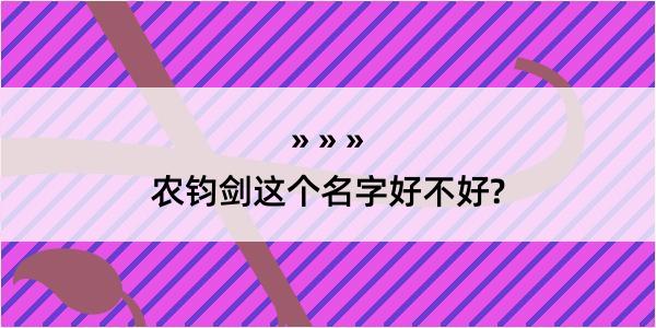 农钧剑这个名字好不好?