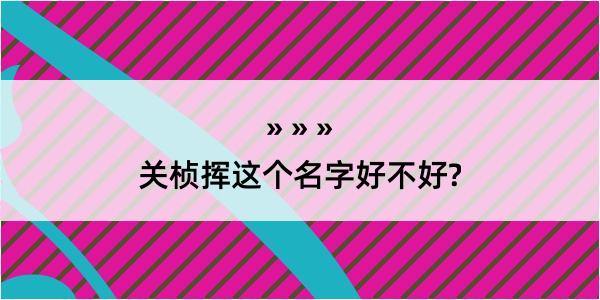 关桢挥这个名字好不好?