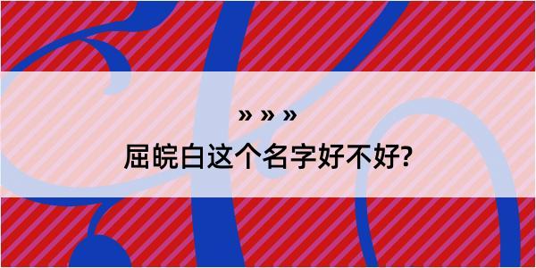 屈皖白这个名字好不好?