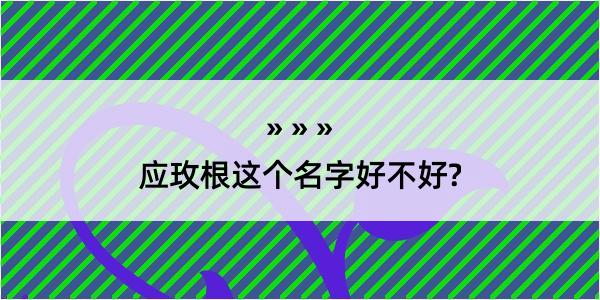 应玫根这个名字好不好?