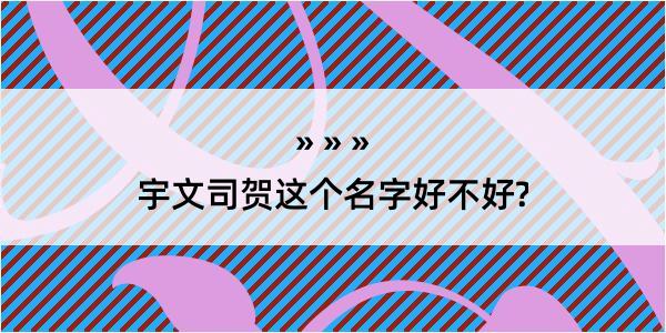 宇文司贺这个名字好不好?