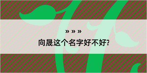 向晟这个名字好不好?