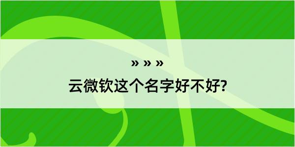 云微钦这个名字好不好?