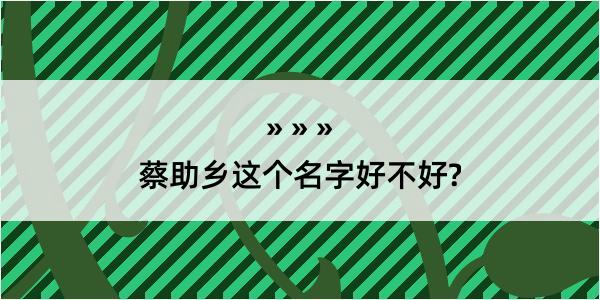 蔡助乡这个名字好不好?