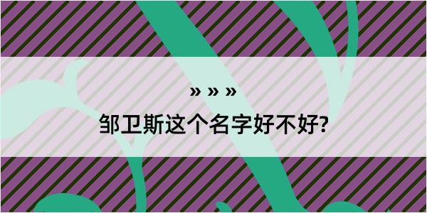 邹卫斯这个名字好不好?