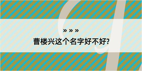 曹楼兴这个名字好不好?