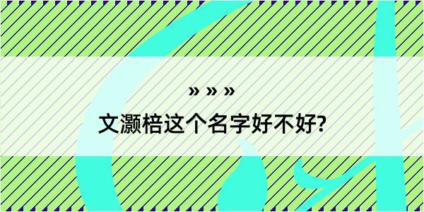 文灏棓这个名字好不好?