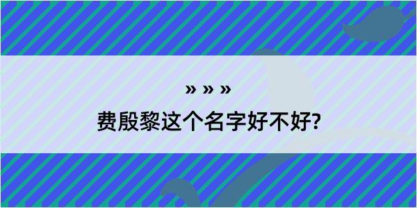 费殷黎这个名字好不好?