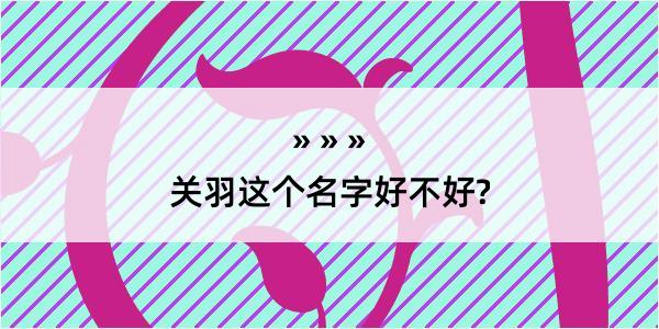 关羽这个名字好不好?