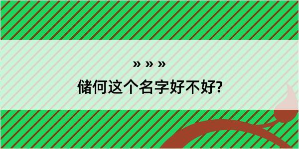 储何这个名字好不好?