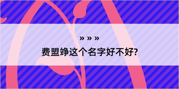 费盟竫这个名字好不好?