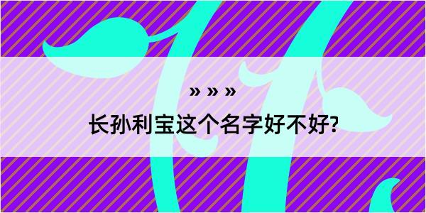 长孙利宝这个名字好不好?