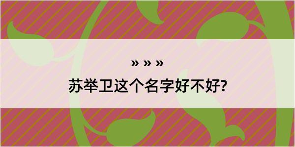 苏举卫这个名字好不好?