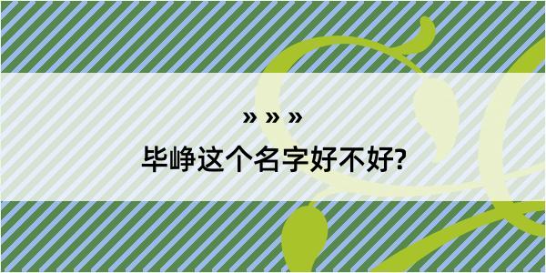 毕峥这个名字好不好?