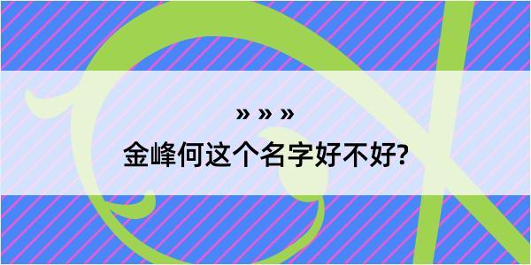 金峰何这个名字好不好?