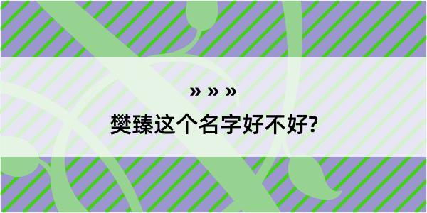 樊臻这个名字好不好?