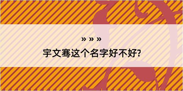 宇文骞这个名字好不好?