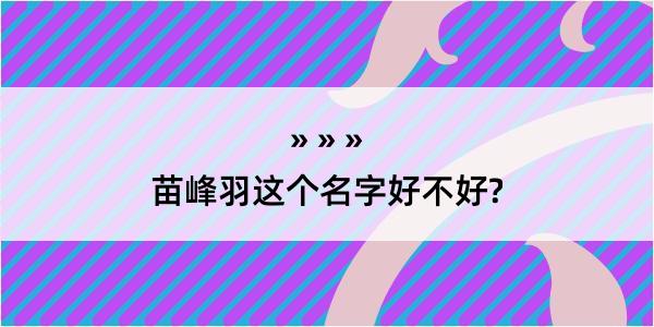 苗峰羽这个名字好不好?