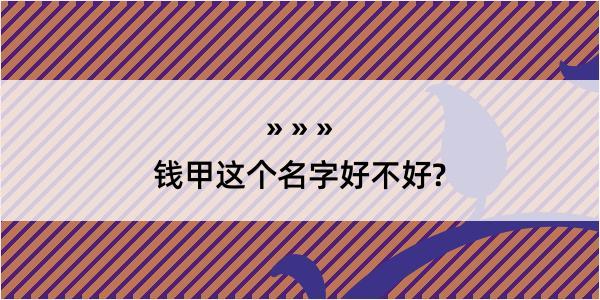 钱甲这个名字好不好?