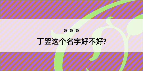 丁翌这个名字好不好?