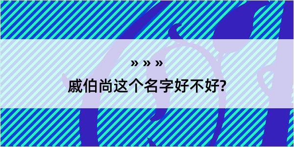 戚伯尚这个名字好不好?