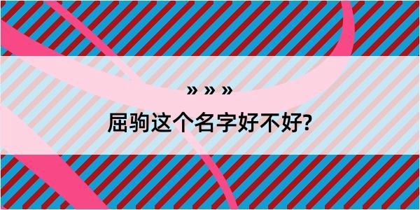 屈驹这个名字好不好?