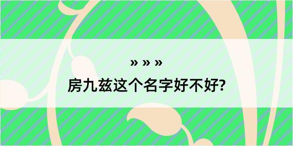 房九兹这个名字好不好?