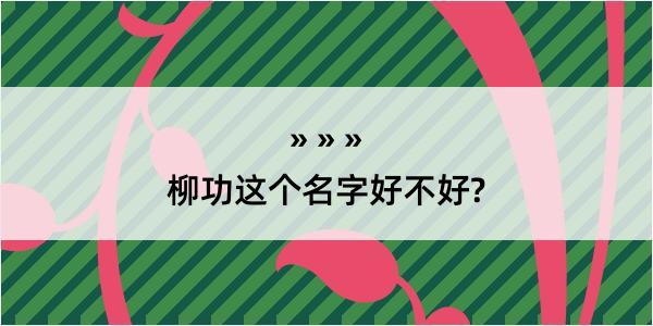 柳功这个名字好不好?