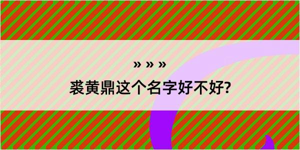 裘黄鼎这个名字好不好?