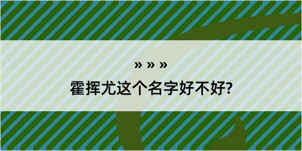 霍挥尤这个名字好不好?