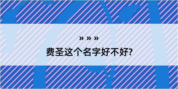 费圣这个名字好不好?